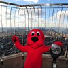 Giant Red Dog Climbs Empire State Building
